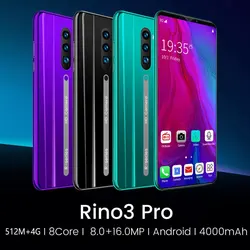 Rino3 Pro 5.8 Inch Screen Phone Purple Water Drop Screen Smartphone Solid Color Mobile Phone Cool Shape Fashion dropship