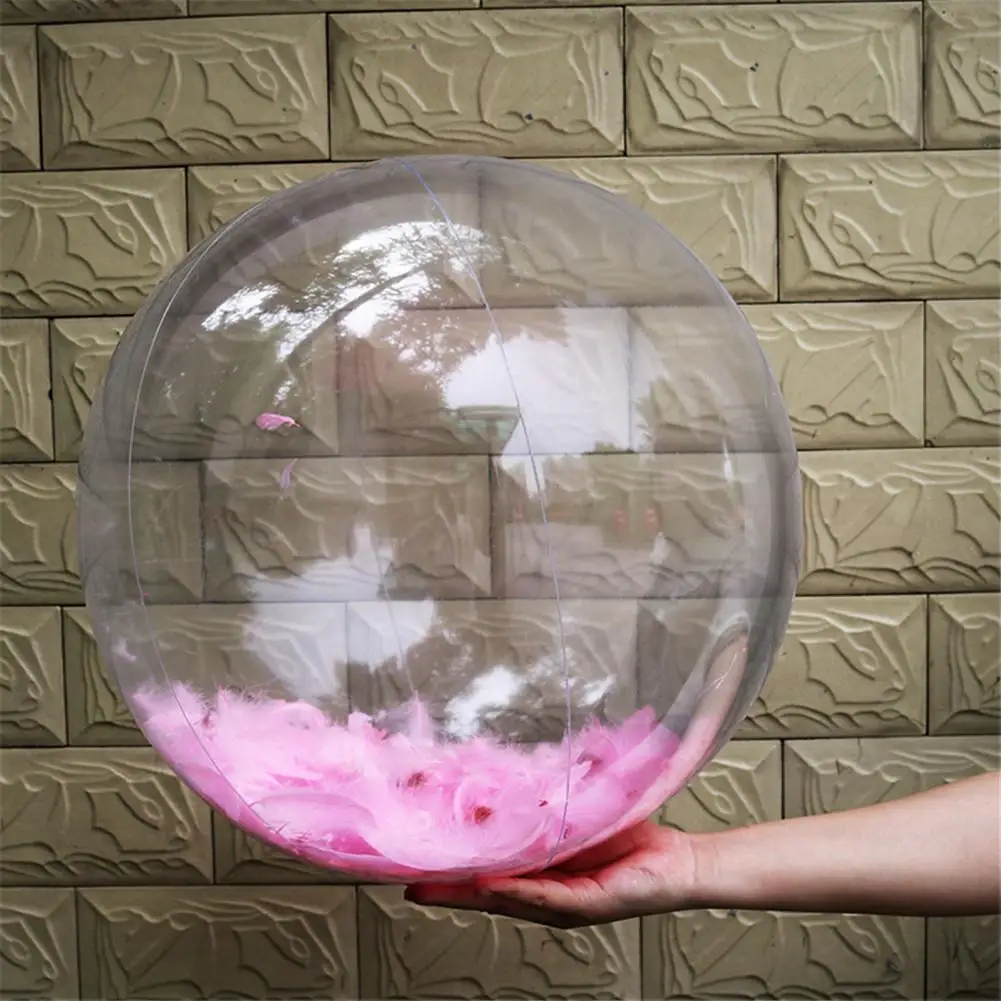 

MeterMall Inflatable Transparent Feather Beach Ball for Outdoor Swimming Pool Water Playing