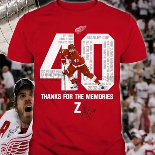 Henrik Zetterberg Thank For The Memories Z Shirt Red Cotton Men T Cartoon t shirt men Unisex New Fashion tshirt |