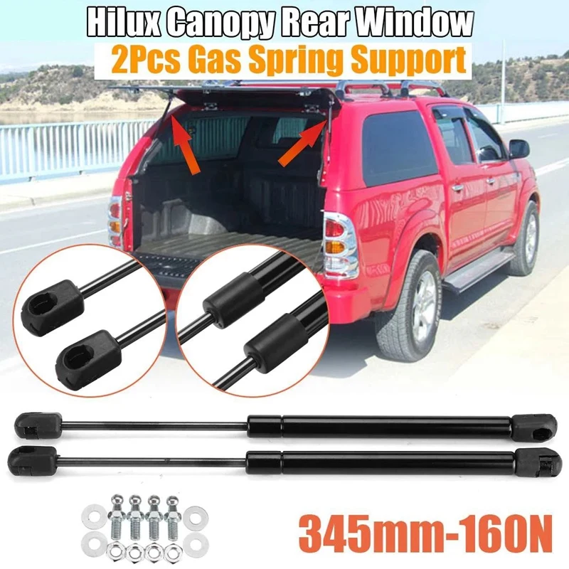 2Pcs Car Gas Spring Support Struts 345mm 160N Shaft for Toyota Hilux
