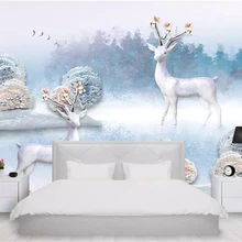 Фотообои на заказ, современный минималистичный тисненый абстрактный пейзаж, лося, гостиная, спальня, ТВ-фон, настенные 3d обои