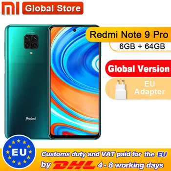 

In stock Global Version Redmi Note 9 Pro 6GB 64GB NFC Smartphone Snapdragon 720G Octa Core 64MP Quad Camera 6.67"Screen 5200mAh