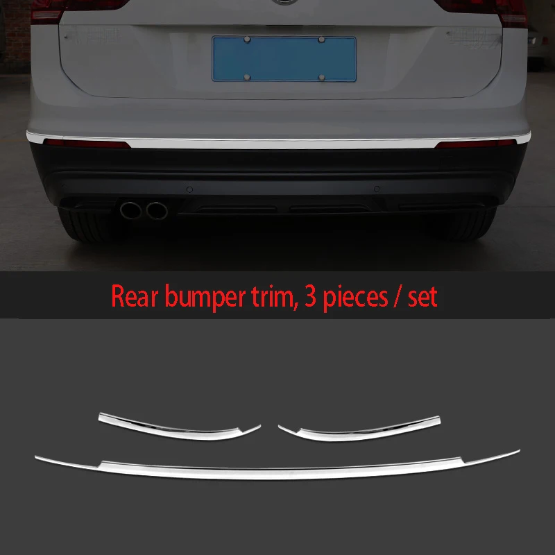 

2017 to 2019 for VW Tiguan L all-around package edge car styling rear bumper trim cover sticker