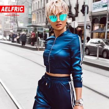 

Aelfric Hip Hop Color Block Side Pipe Cargo Two Piece Sets 2019 Autumn Harajuku Casual Womens Fleece Tops Tracksuit Streetwear