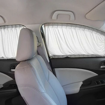 

Replace Car Curtain Accessories 2Pcs Universal Car Van VIP Style Window Anti-UV Sunshade 50x39cm Gray Front & Rear Visor