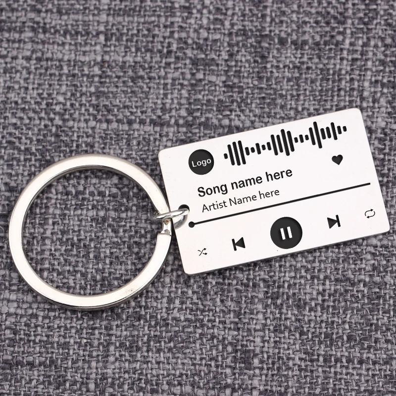 Custom Spotify Code Keychain Personalized Favorite Song Key Ring Music Teacher Boyfriend Girlfriend Gifts Lover Jewelry | Украшения и