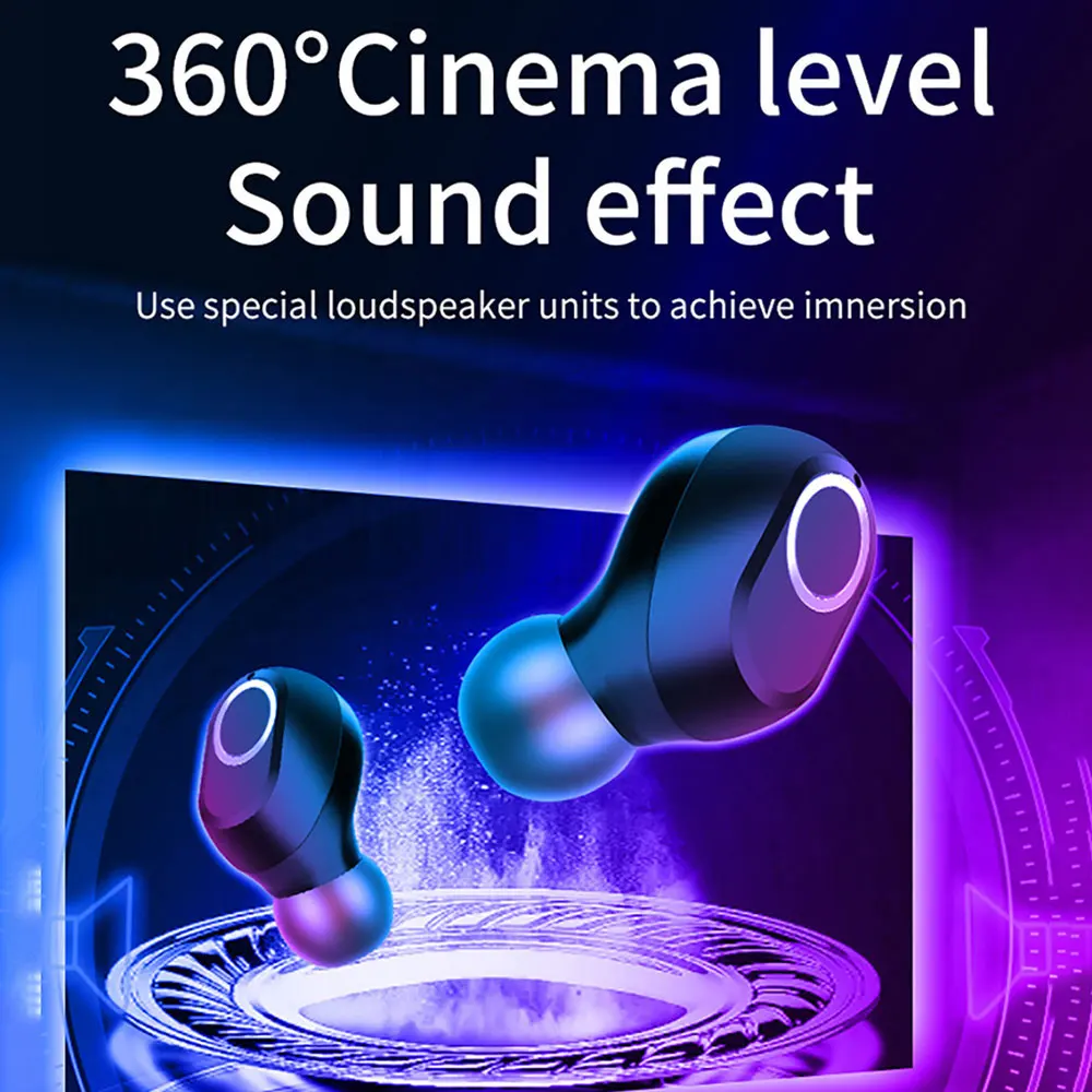 FLOVEME True Wireless Bluetooth Earphone For iPhone Mini HiFi Stereo Touch Contro Earbuds Sport Headset Noise Reduction Mirror
