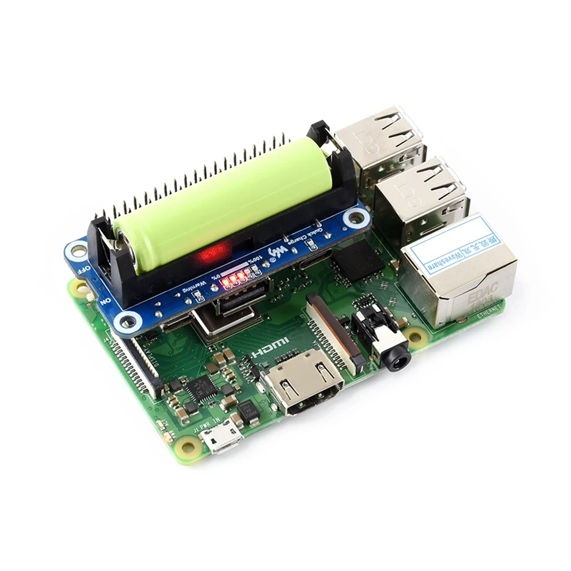 Waveshare литий-ионная аккумуляторная батарея для Raspberry Pi, 5V регулируемый выход, двунаправленный быстрый заряд