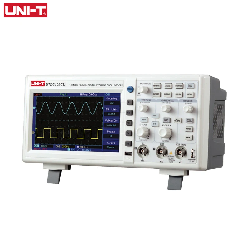 Цифровой осциллограф UNI T UTD2102CL Портативный 100 МГц 2 канала 500 Мбит/с USB