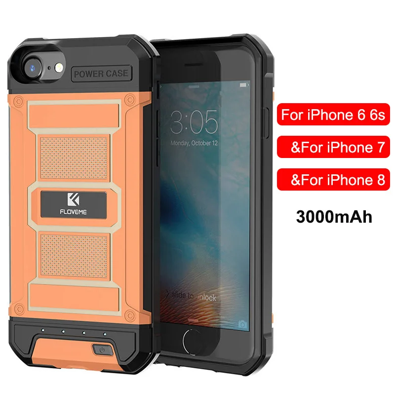 FLOVEME Battery Charger Case For iPhone 6 6S 7 8 Plus Charging Case For iPhone Portable Power Bank Charge Power Bank slim power bank Power Bank