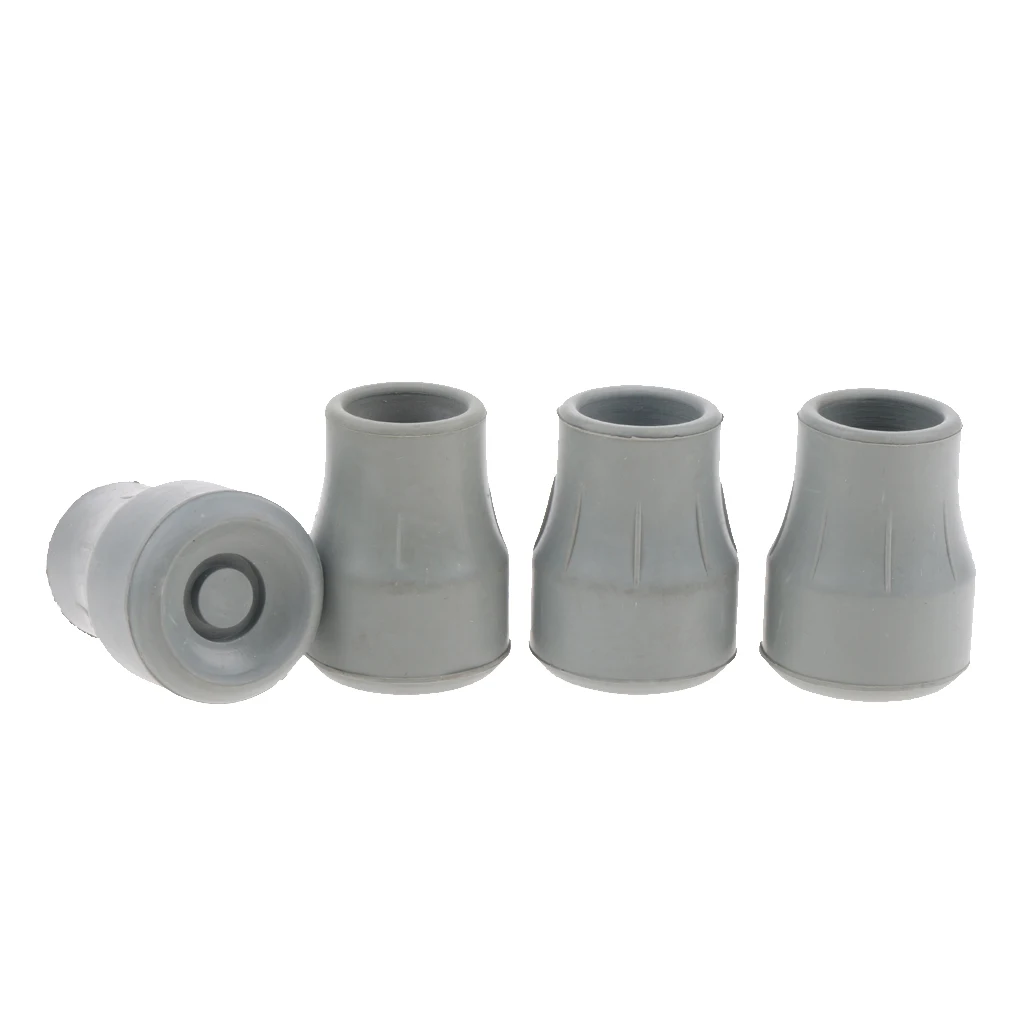 4Pcs 22mm Trekking Pole Tip End Rubber Cap Hiking Walking Stick Protector Crutch Ferrules Suit for Outdoor Sports
