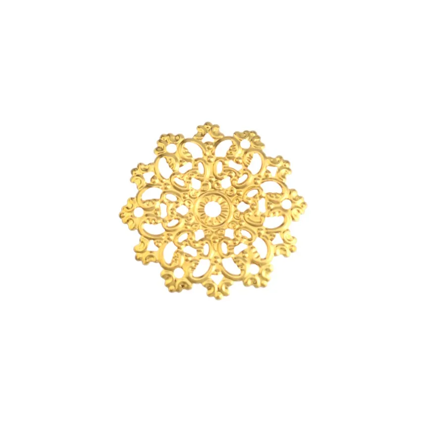 10Pcs Antique Bronze Filigree Flower Wraps Connectors Metal Crafts Decoration DIY Findings 4.7x4.7cm F0307