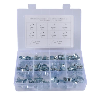 

60PCS/Set Car Fuel Hose Clamps Hose Clamp Circular Pipe Clamp Air Water Tube Clips Water Pipe Fasteners