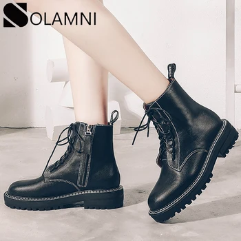

Zipper Martin Boots Women Shoes Genuine Leather Platform Ankle Boots Winter Spring Punk Shoes Warm Fur Casual Ladies Doc Booties