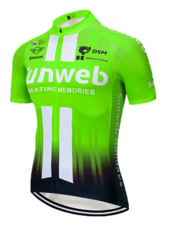 Красный SUNWEB pro форма велосипедиста Джерси быстросохнущая велосипедная одежда мужская летняя команда майки для велоспорта 20D набор велошорт - Цвет: 12