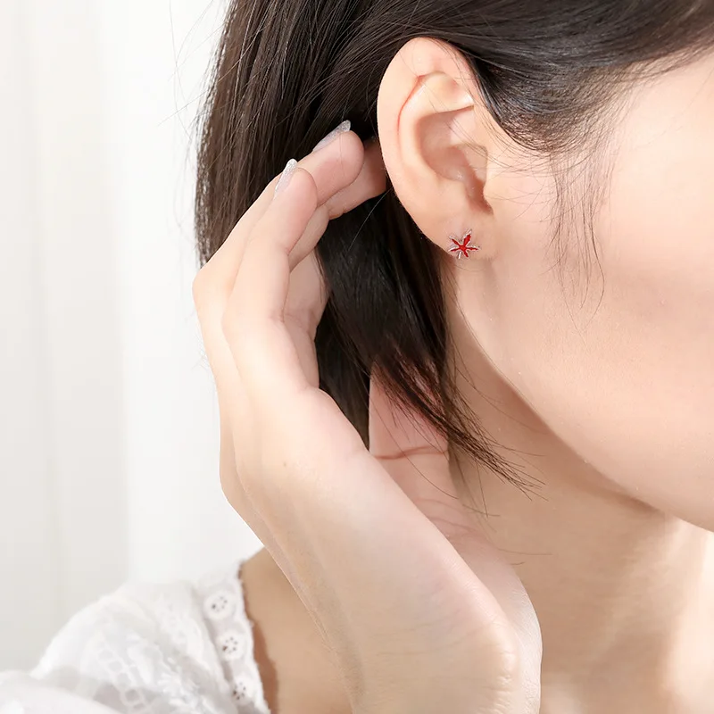 Женские серьги-гвоздики в форме кленовых листьев Hyperbole высококачественные