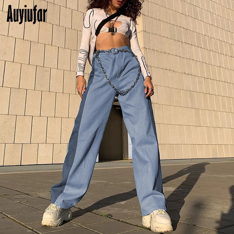 Auyiufar Fashion Wide Leg Pants Autumn Casual Loose Trousers Streetwear High Waist Plus Large Size Patchwork Pantalon Femme