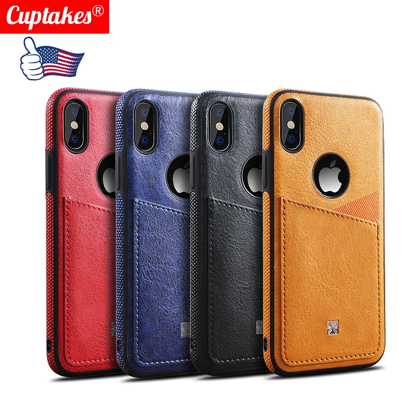 

Luxury PU Leather Soft Case for Apple iPhone X 10 XS Max XR 7 8 Plus 6 6S Cover Cute Card Pocket Business Man Matter Sport Coque