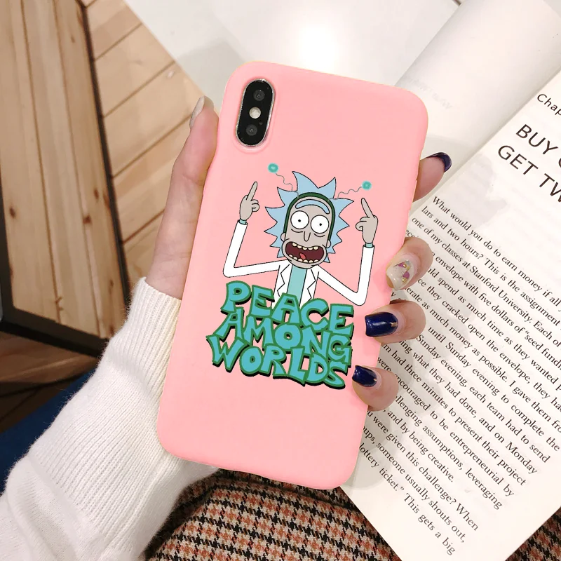 Мягкий чехол для телефона Rick And marty из ТПУ для iPhone 11, 5, SE, 6, 6 S, 8 Plus, XS, X, XR, XS Max, 11 Pro, матовый чехол с мультипликационным принтом для iPhone 7 Plus, чехол - Цвет: Kfe-0rpeace