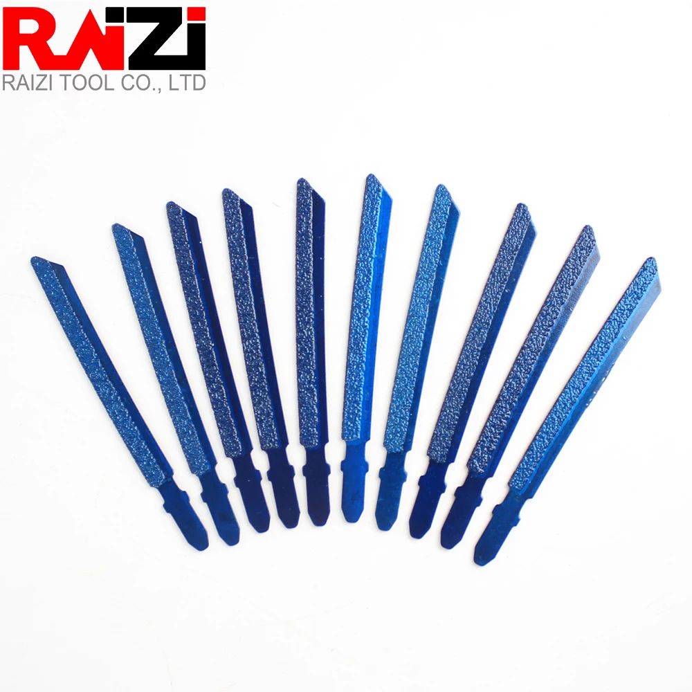 

Raizi 10 Pcs 100mm T-shank Jig Saw Blade for Cutting Ceramic Tile Diamond Reciprocating Saw Blade