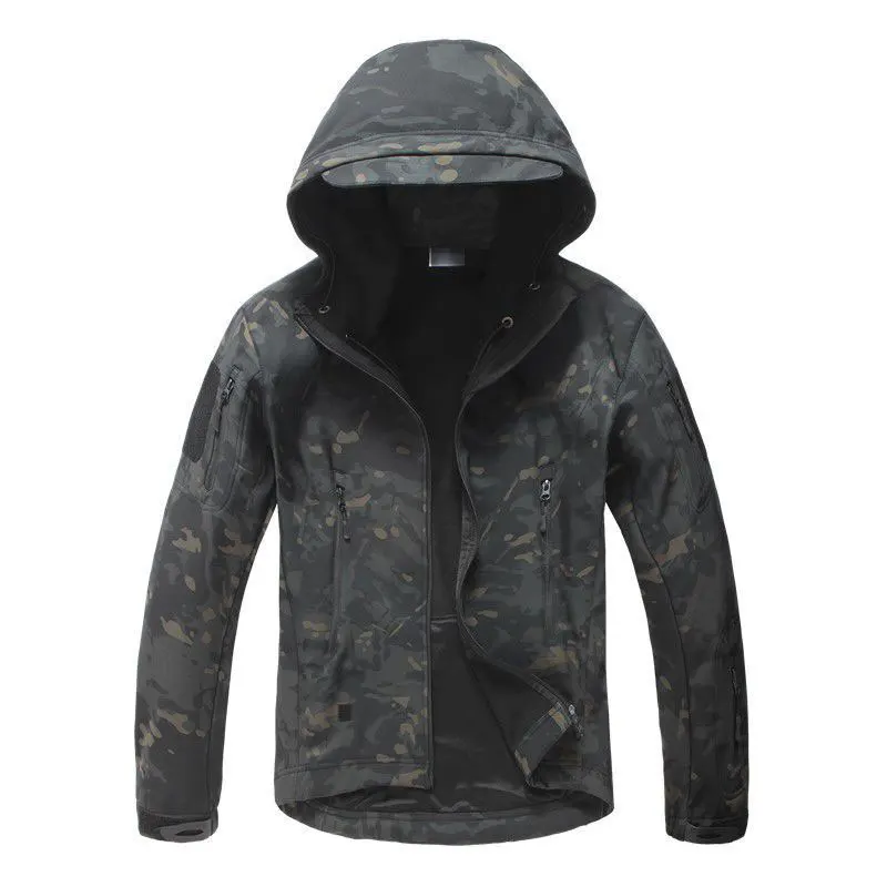 

New Outdoor Shark Skin Fleece Jacket Men's Windproof And Rainproof Warm Tactical Soft Shell Jacket 2020
