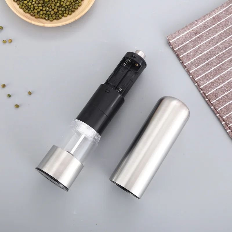 Electric Salt Pepper Grinder Set Adjustable Ceramic Coarseness Battery  Operated Flashlight & Clear Container Mills2 Fast Powerful 