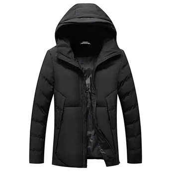 

Fashion Hooded Warm Winter Male Coat Men Thick Overcoat Clothing Mens Winter Jacket Thicken Windproof Solid Color Parka Clothes