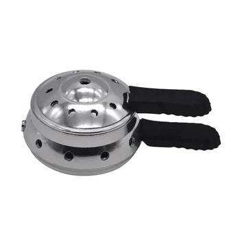 

MOONKING Smoking Accessories Silver Double Handle Metal Alloy Hookah Shisha Charcoal Holder
