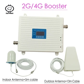 

ZQTMAX GSM 900 4G LTE 1800 (FDD Band 3) Mobile Signal Amplifier LTE Repeater 70dB DCS Cellular Signal Booster LCD Display