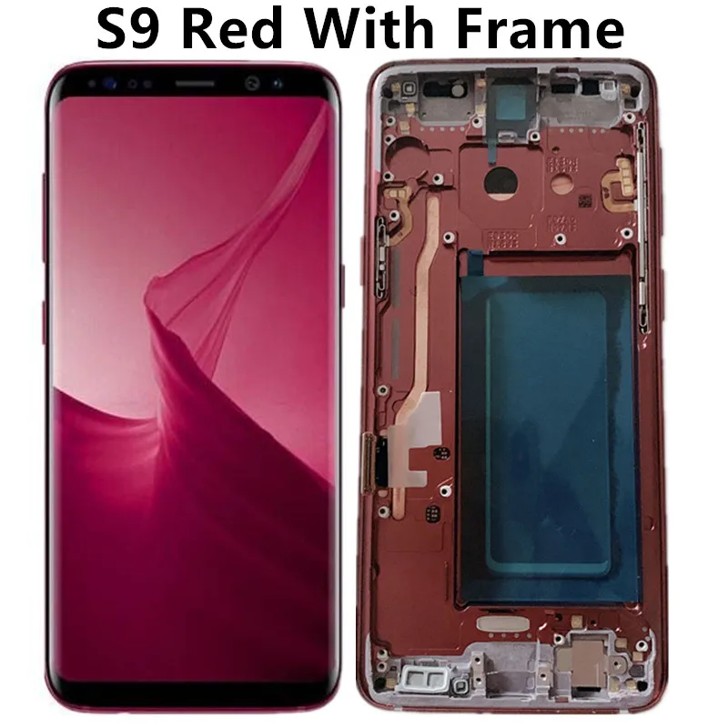 ЖК-дисплей 5,8 дюйма для SAMSUNG Galaxy S9 G9600 с цифровым процессором - Цвет: S9 Red Frame