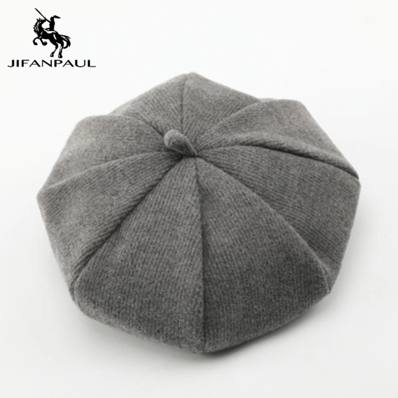

JIFANPAUL autumn and winter new children's solid color knitted beret outdoor casual fashion hat cotton girl baby cute beret