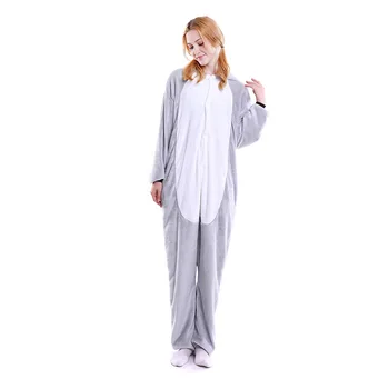 

2020 new fashion women's clothing Autumn and winter thickened animal conjoined cartoon cute pajamas flannel couple home clothes