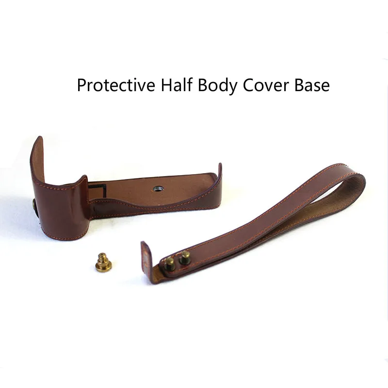 Dark brown Подходит для Nikon COOLPIX P1000 pu кожаная сумка для камеры Защитная крышка P1000 Защитная Половина крышка основание открытие - Цвет: Dark brown