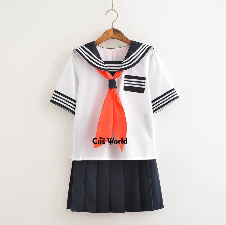 S-5XL Jigoku Shoujo Enma Ai Summer Sailor Suit JK School Uniform Students Cloth Tops Skirts Anime Cosplay Costumes 6