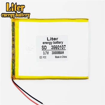 3.7V 3000mAh 3560107 3560105 Lithium Polymer Accumulator Li ion Rechargeable Battery For DVD GPS PDA Mobile Power Bank