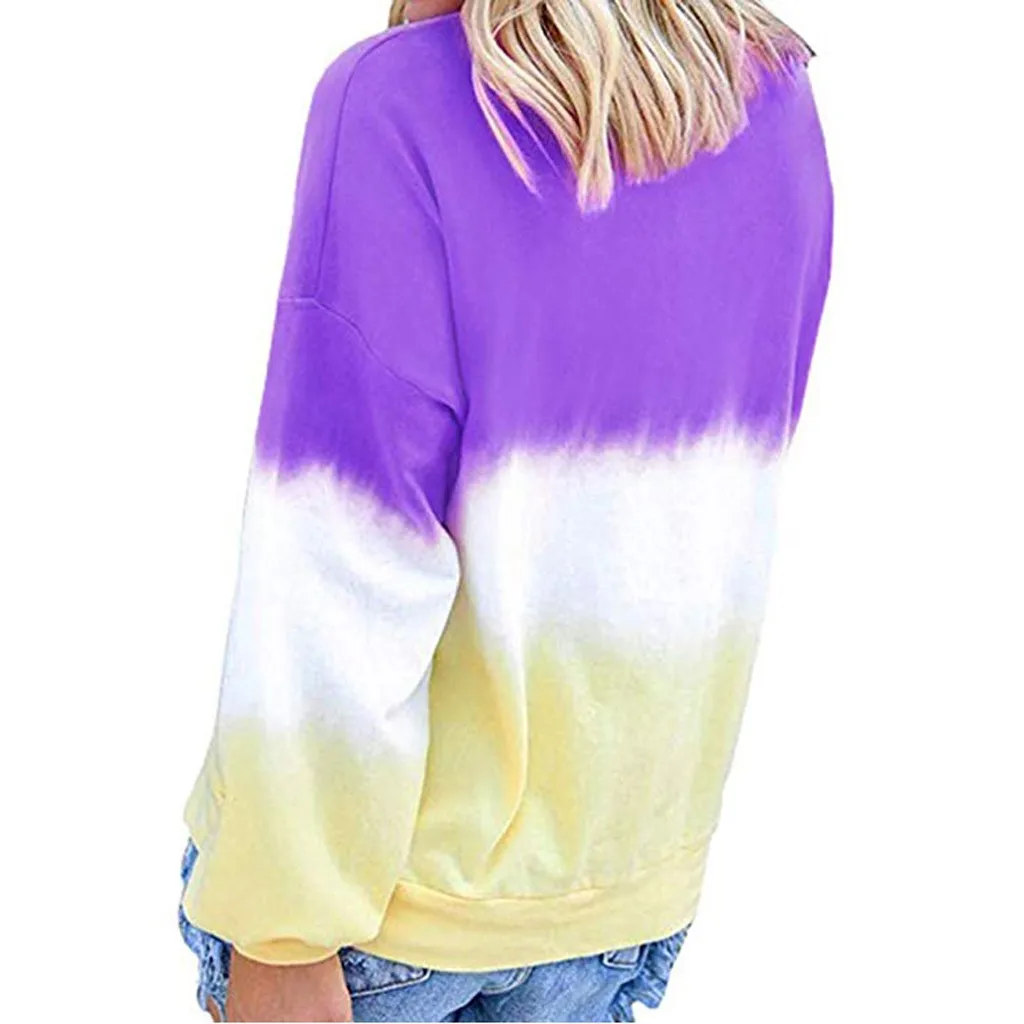 Poleras mujer de moda camiseta mujer футболка Женская толстовка с длинным рукавом цветной Галстук окрашенный принт с рождественским лосем пуловер