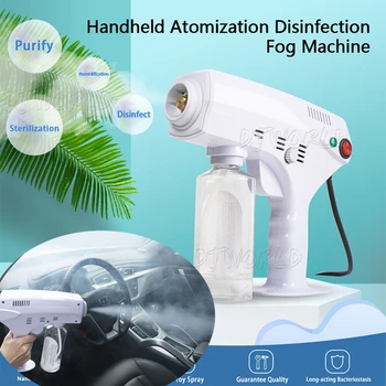 

Djworld 1200W Handheld Atomization Disinfection Fog Machine Stage Smoke Machine Blue Light Nano Steam Gun Hair Spray Machine