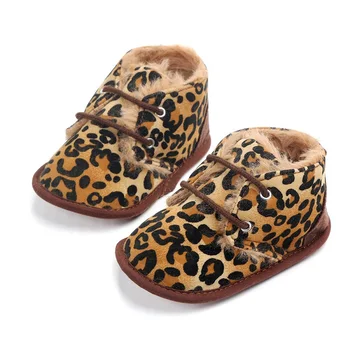 

Unisex Toddler Baby Shoes Leopard 7 Patterns Casual Sneaker Plush Warm Infant Newborn Children's Shoes for 0-18 Months