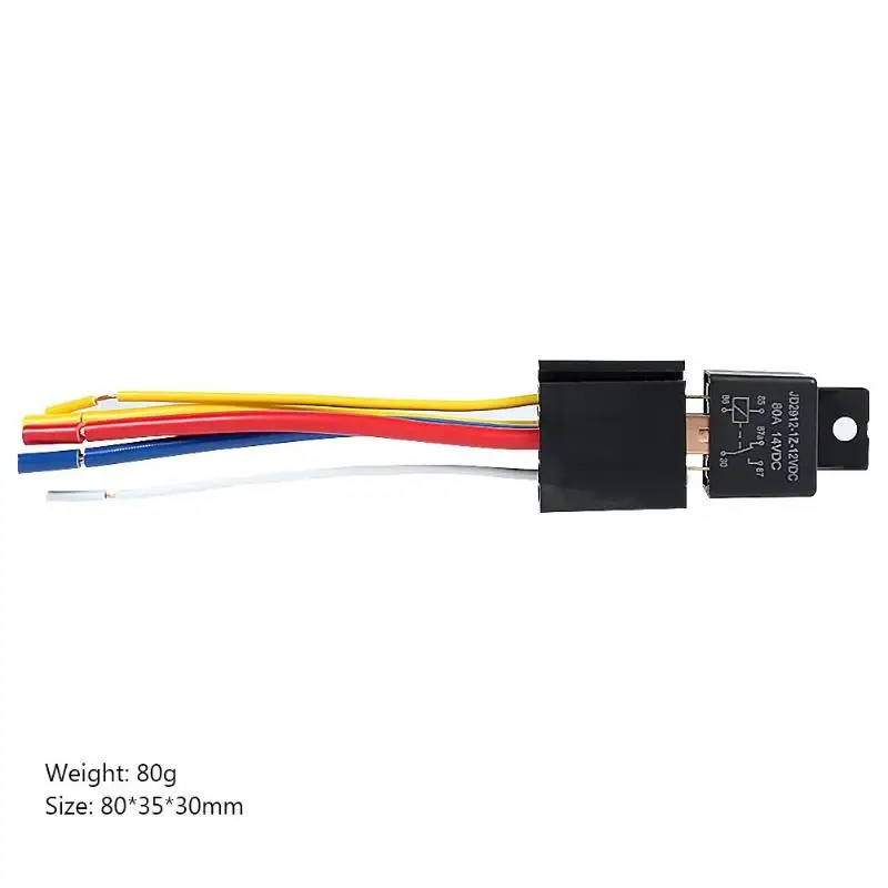 JD2912 реле автомобильное 12V DC 80A 5 Pin автомобильное реле Тип преобразования вводный Тип модификации с 5-проводной розеткой Универсальный