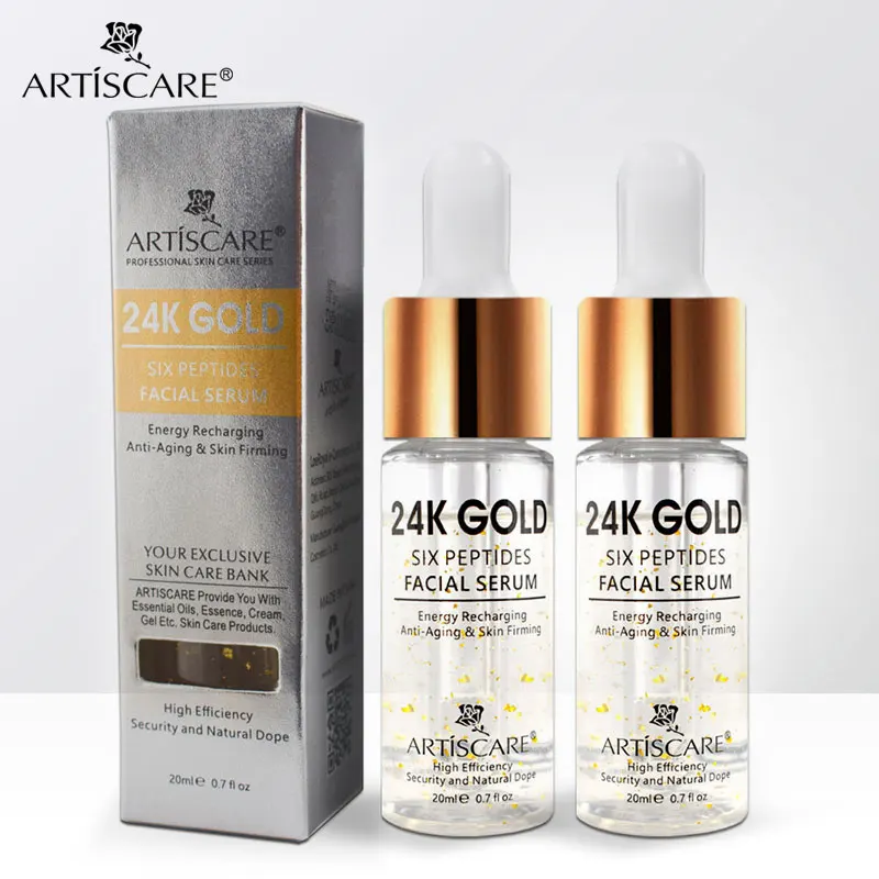 ARTISCARE 24k oro seis péptidos suero para rostro esencia 20ml de ácido hialurónico suero Anti envejecimiento Facial y blanqueamiento cuidado de la piel 2 uds|Suero| - AliExpress