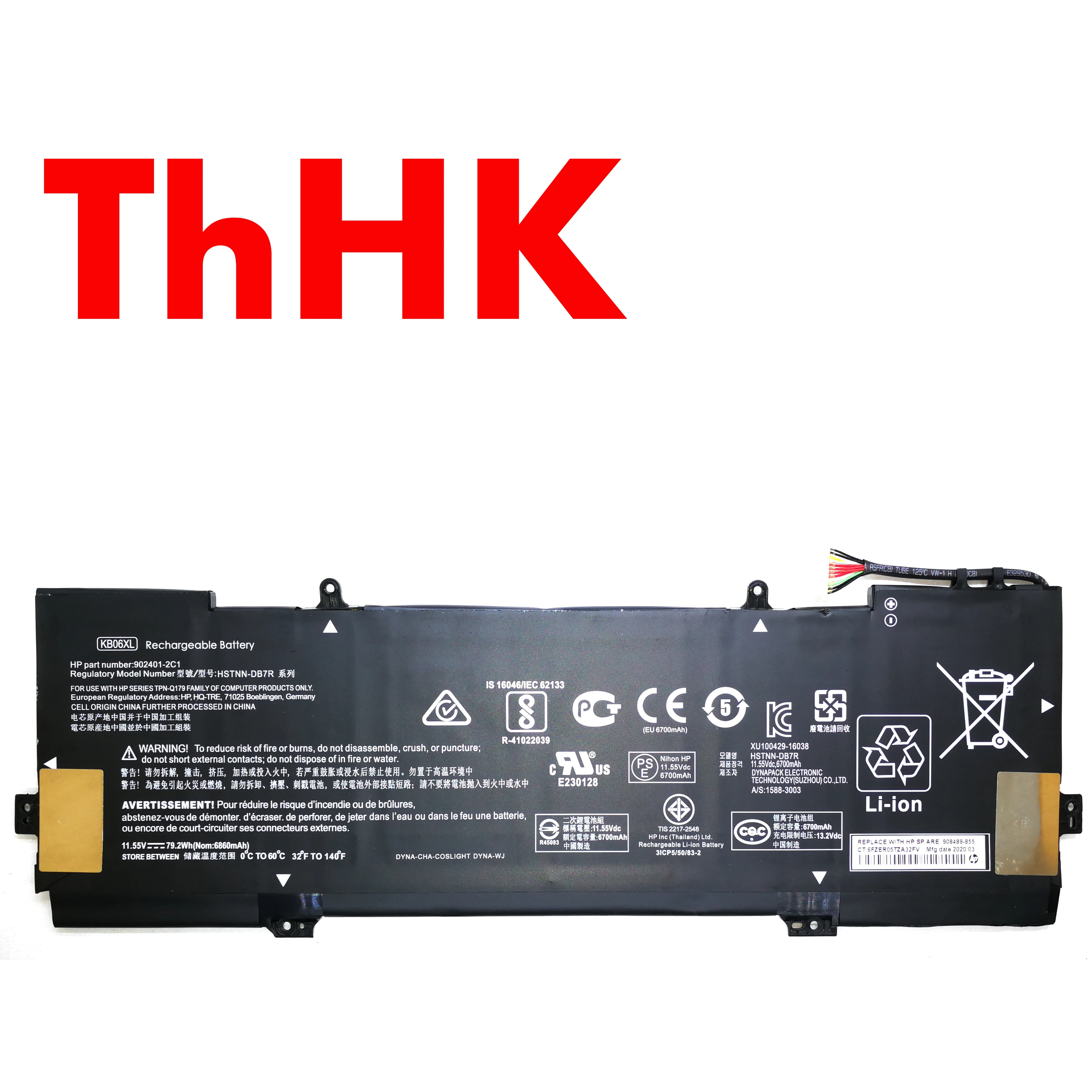 Оригинальные KB06XL HSTNN-DB7R 902401-2C1 TPN-Q179 ноутбук Батарея для HP спектр x360 15-bl051sa 15-bl030ng