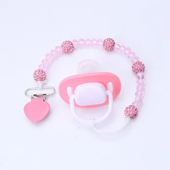 

Crystal Baby Pacifier Clips Necklace Dummy Nipple Soother Holder Anti Folder Pacifier Clip Chain Baby Stroller Hook Hanging