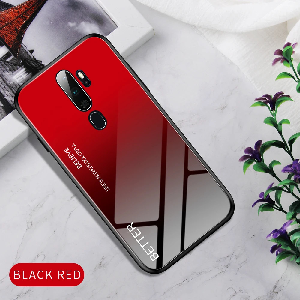 Для oppo A9 чехол Роскошный мрамор зерна Градиент Жесткий закаленное стекло защитный чехол на заднюю панель для oppo a5 oppo A11X - Цвет: style 05