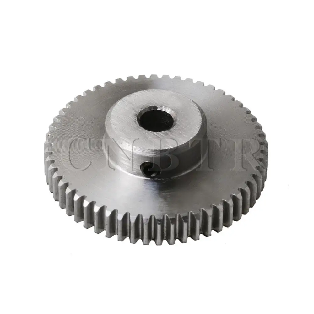 

CNBTR 0.6 Module 54 Teeth Tooth Motor Pinion Gear 45# Steel Silver Replacement