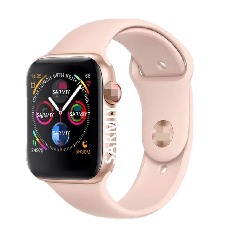 Gold Silicon IWO 8 PLUS+ Миланский ремешок+ защитный чехол 44 мм часы 4 сердечного ритма Смарт часы для apple iPhone Android reloj deportivo hombre - Цвет: Gold Silicon