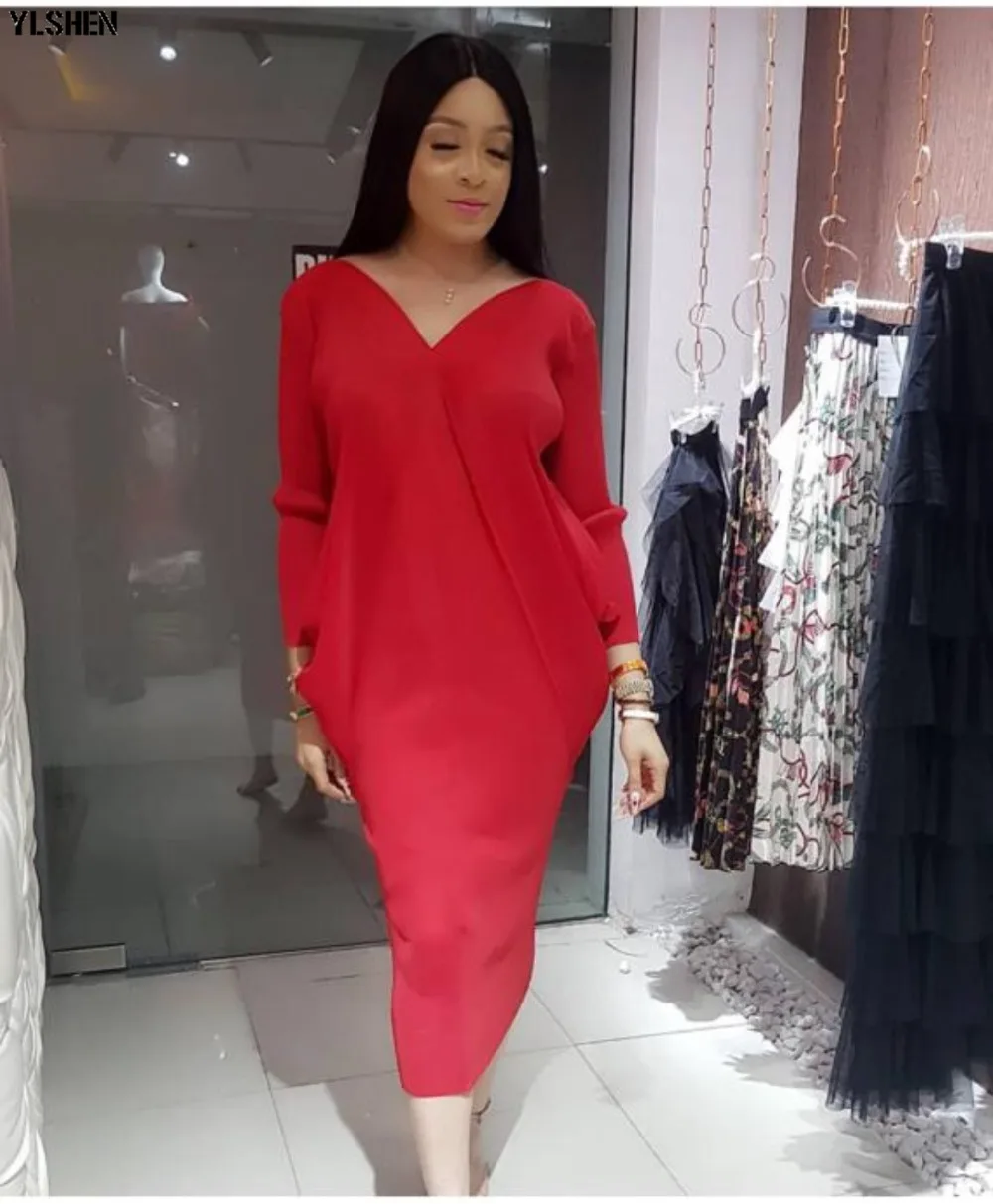 African Dresses for Women Plus Size Dashik Turbans African Clothes Full Pleated Boubou Robe Africaine Femme 2019 Africa Dress 07