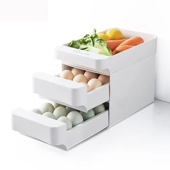 

Drawer Type food Storage Box,Anti-Collision Kitchen Refrigerator Tray for Egg Jars, bottles, seasonings,food container