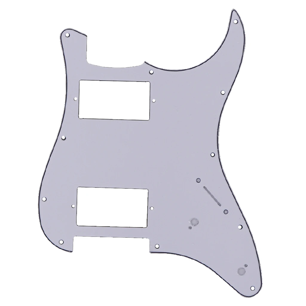 HH 11-Hole Electric Guitar Pickguard Pick Guard for ST/Sq Style Guitar Parts, 3Ply White