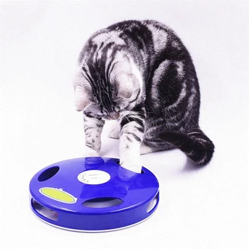 

5 Gear Positions Cats Automatic Electric Cat Fun Toy Tease Interactive Mouse Running Along Track Turntable Simulate Rat Cry