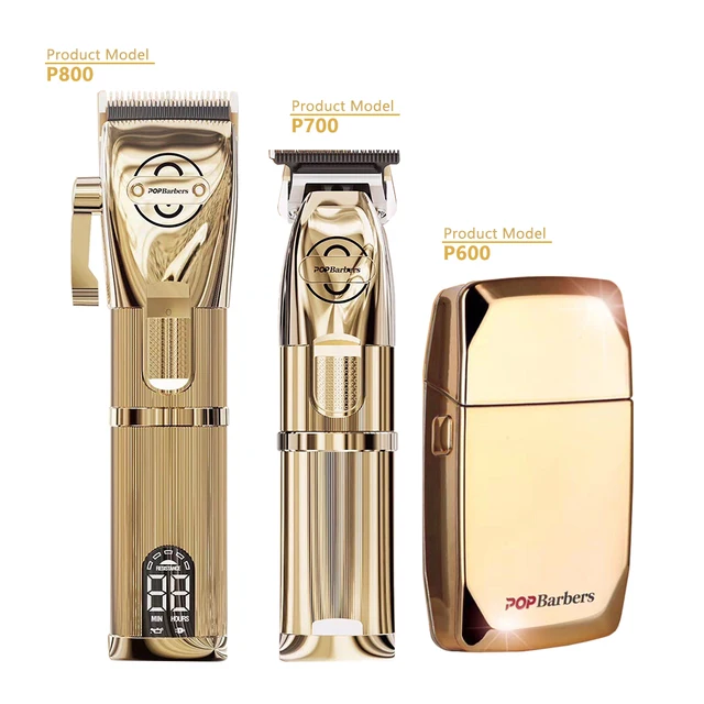 Luxury POP Barbers Hair Clippers Set Professionsl Electric 3pcs Clipper Trimmer Shaver Set Hair Cutting Machine For Hairdresser POP Barbers Set